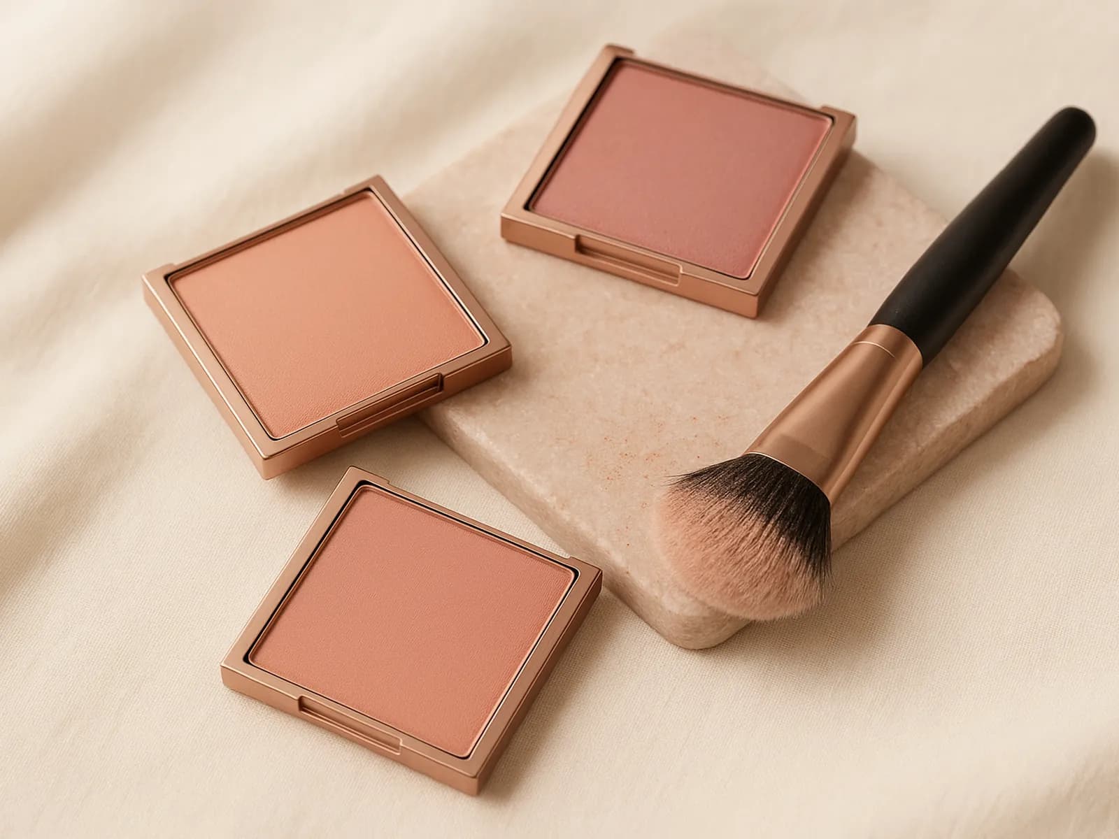 Selfie dengan preview blush on Dusty Rose dan Peach dari Kira