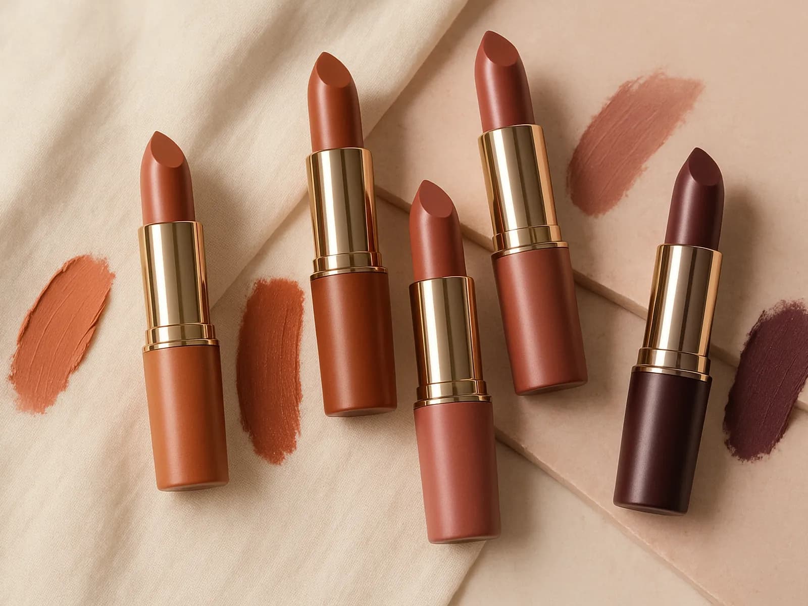 Selfie berhijab dengan preview lipstik Peachy Pink dan Soft Coral dari Kira